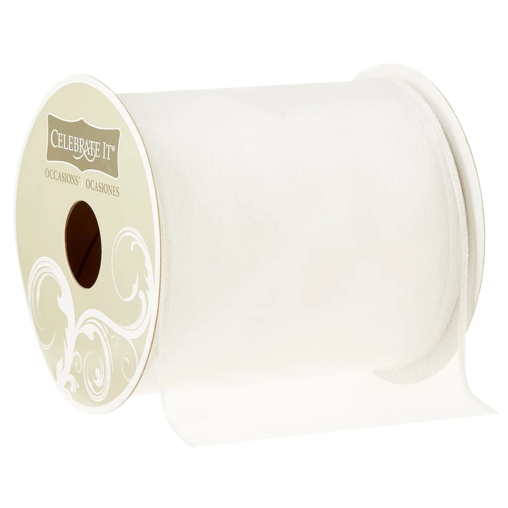 Hot Sale ⭐ 4" Wired Sheer Ribbon by Celebrate It® Occasions™ 😉 1 Hot Sale ⭐ 4" Wired Sheer Ribbon by Celebrate It® Occasions™ 😉