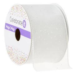 Coupon ⌛ 2.5" Glitter Shimmer Wired Ribbon by Celebrate It® Mega 🌟