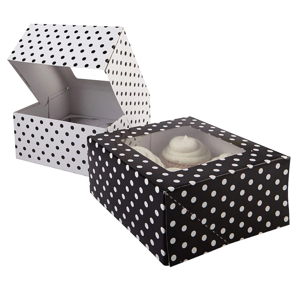 Cheapest 🎁 6 Packs 3 ct. (18 total) Black & White Polka Dot Cupcake Boxes by Celebrate It® 💯 1 Cheapest 🎁 6 Packs 3 ct. (18 total) Black & White Polka Dot Cupcake Boxes by Celebrate It® 💯