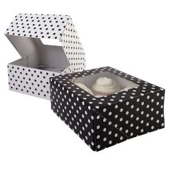 Flash Sale 🎁 Black & White Polka Dot Cupcake Boxes by Celebrate It® 🎉