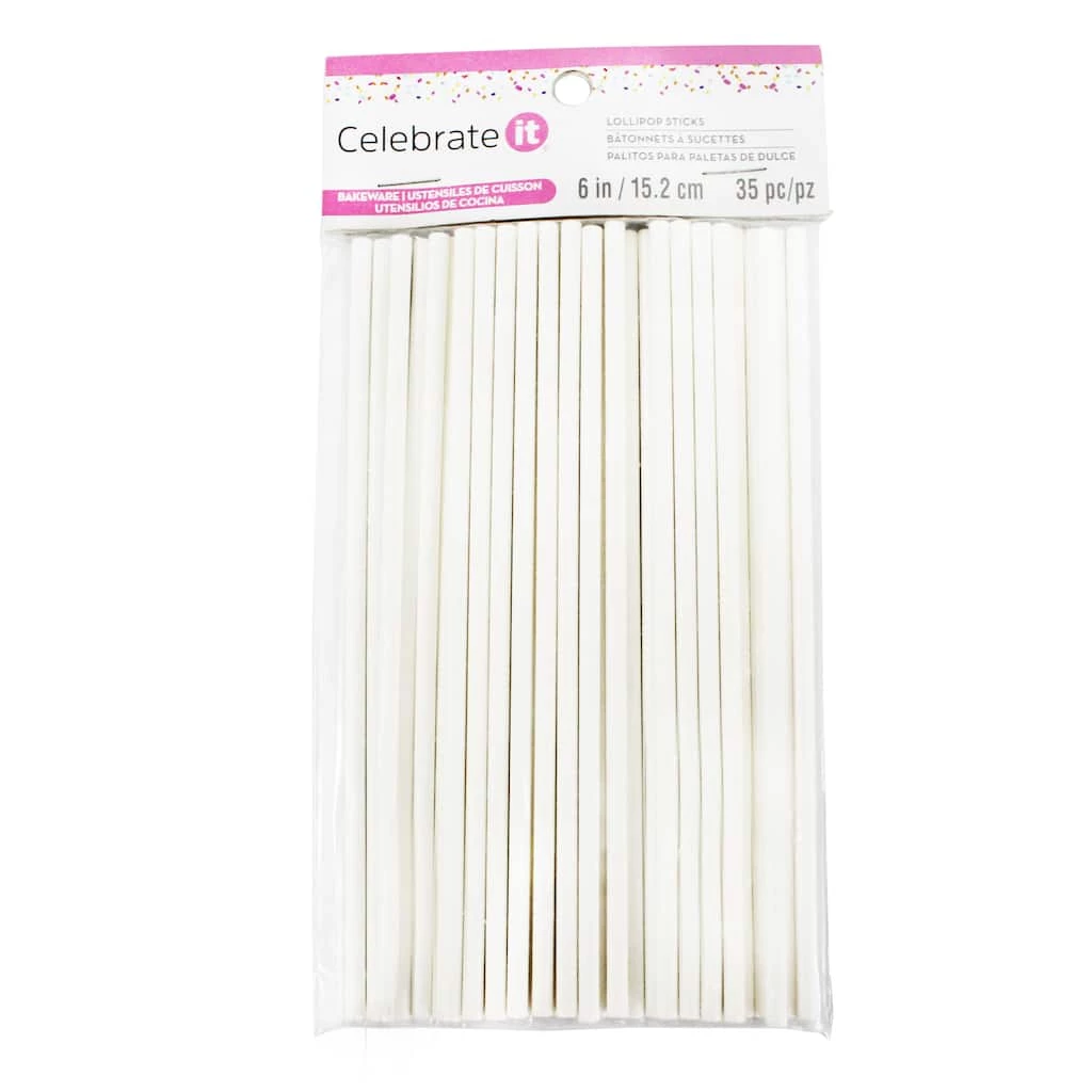 Cheapest 🔥 12 Packs: 35 ct. (420 total) 6" Lollipop Sticks by Celebrate It® 💯 1 Cheapest 🔥 12 Packs: 35 ct. (420 total) 6" Lollipop Sticks by Celebrate It® 💯