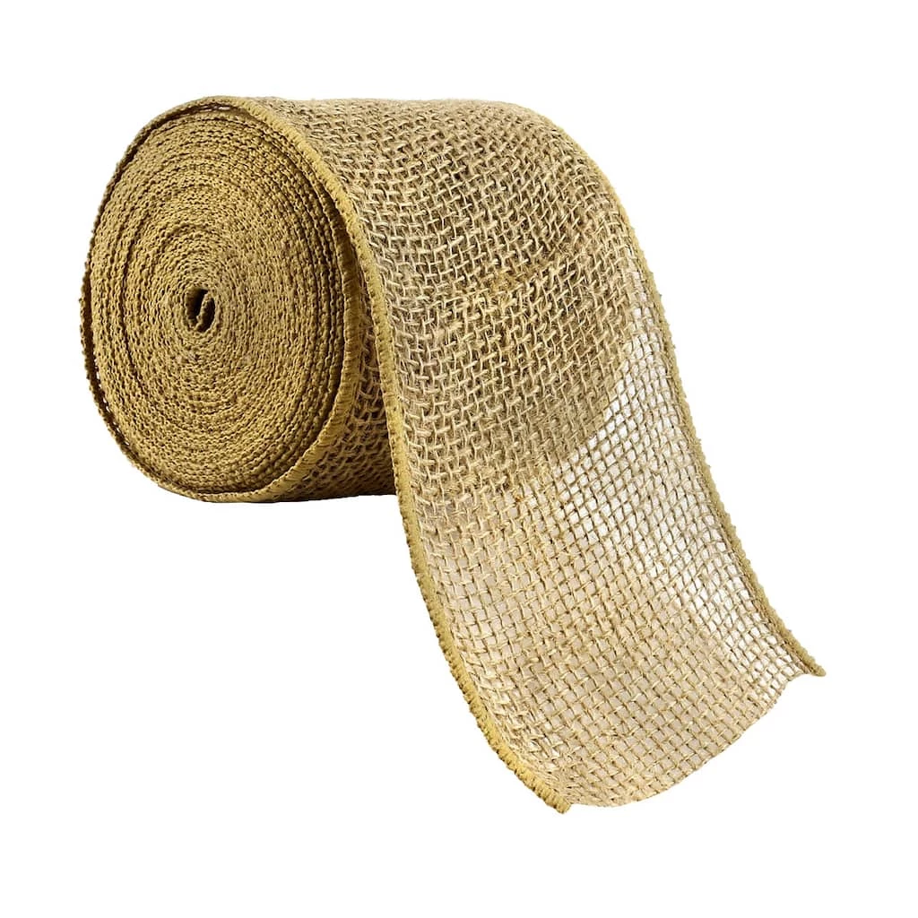 Coupon 💯 12 Pack: 4" Burlap Wired Ribbon by Celebrate It® Occasions™ 🛒 1 Coupon 💯 12 Pack: 4" Burlap Wired Ribbon by Celebrate It® Occasions™ 🛒