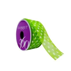 Discount 💯 12 Pack: 1.5" Sheer Wired Polka Dots Ribbon by Celebrate It® 360°™ 😍