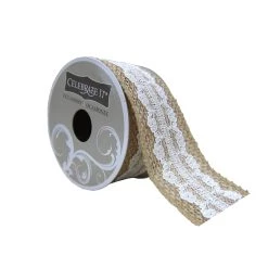 Discount 🤩 1.5" Burlap & Lace Wired Ribbon by Celebrate It® Occasions™ 😀