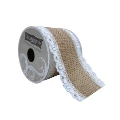 Budget ✔️ 2.5" Burlap & Lace Ribbon by Celebrate It® Occasions™ 🥰