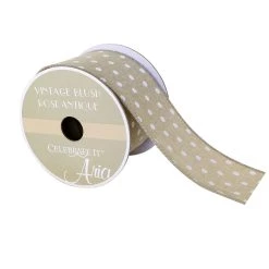 Brand new ✔️ 12 Pack: 2.5" White & Natural Wired Polka Dot Ribbon by Celebrate It™ Aria Vintage Blush 😀