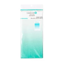 Discount 🌟 24 Packs: 8 ct. (192 total) Turquoise Ombre Tissue Paper by Celebrate It™ 😉