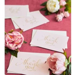 Cheapest 🛒 8 Packs: 40 ct. (320 total) Blush & Gold Thank You Cards & Envelopes by Celebrate It™ 🌟 -Celebrate It Sales Shop 10509607 4 1