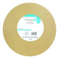 Flash Sale ❤️ 12" Gold Glitter Round Cake Boards by Celebrate It™ 🔥