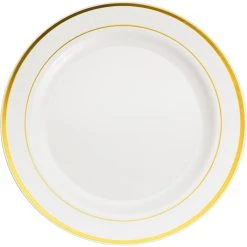 Hot Sale 🔥 Round Banquet Plates with Gold Trim by Celebrate It™ ⌛