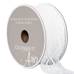 Promo 😀 1.5" Lace Ribbon By Celebrate It™ Aria Vintage Blush 🧨