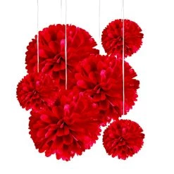 Best Pirce 🔔 Red Paper Pom Poms By Celebrate It™ 👍