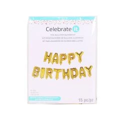 Brand new ⭐ Happy 🎂 Birthday Gold Foil Balloon Banner Kit By Celebrate It™ 🤩