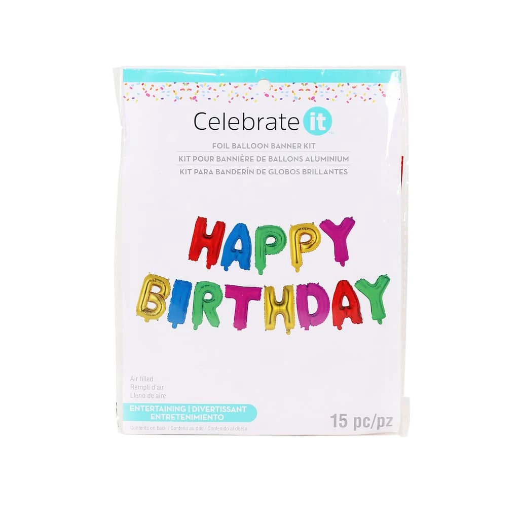 Cheapest ✨ 6 Pack: Happy 🎂 Birthday Multicolored Foil Balloon Banner Kit by Celebrate It™ ❤️ 1 Cheapest ✨ 6 Pack: Happy 🎂 Birthday Multicolored Foil Balloon Banner Kit by Celebrate It™ ❤️