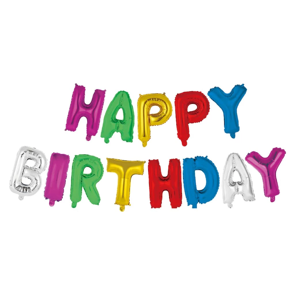 Cheapest ✨ 6 Pack: Happy 🎂 Birthday Multicolored Foil Balloon Banner Kit by Celebrate It™ ❤️ 2 Cheapest ✨ 6 Pack: Happy 🎂 Birthday Multicolored Foil Balloon Banner Kit by Celebrate It™ ❤️ - Image 2