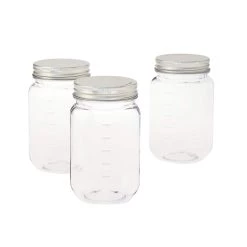 Buy 👏 16oz. Plastic Mason Jars by Celebrate It™, 3ct. 🔔