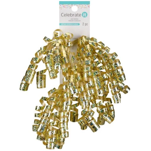 Brand new 🔥 Holographic Gold Twisty Bows By Celebrate It™ 🔔 -Celebrate It Sales Shop 10542988