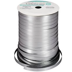 Discount ✔️ 100yd. Silver Crimped Curling Ribbon by Celebrate It™ 🔔