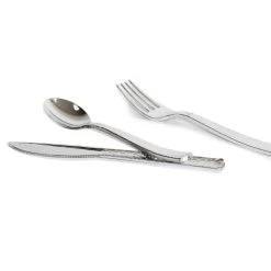 Cheap ✨ 6 Pack: Silver 🔨 Hammered Plastic Cutlery Set by Celebrate It™ 💯 -Celebrate It Sales Shop 10569130 3 1
