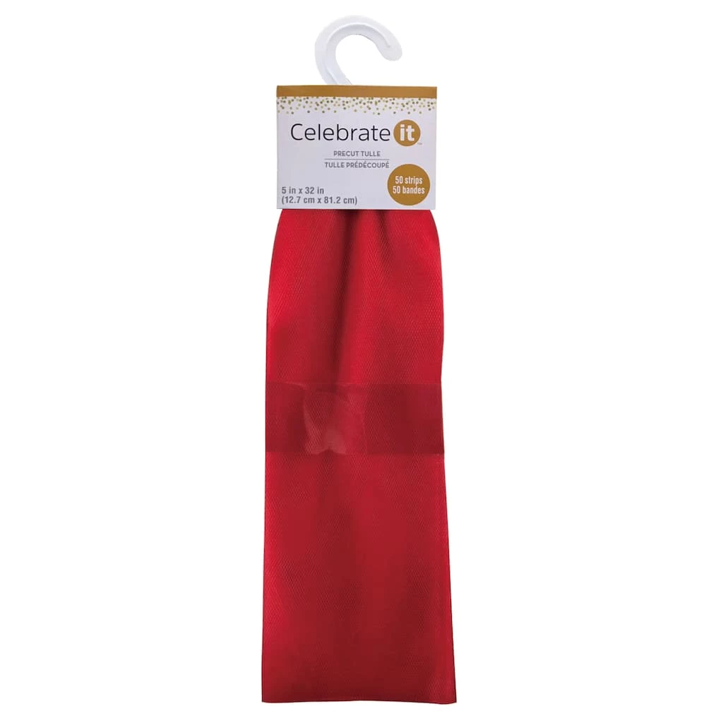 Best Pirce ๐ Red Pre-Cut Tulle Strips by Celebrate It™ ๐ 1 Best Pirce ๐ Red Pre-Cut Tulle Strips by Celebrate It™ ๐