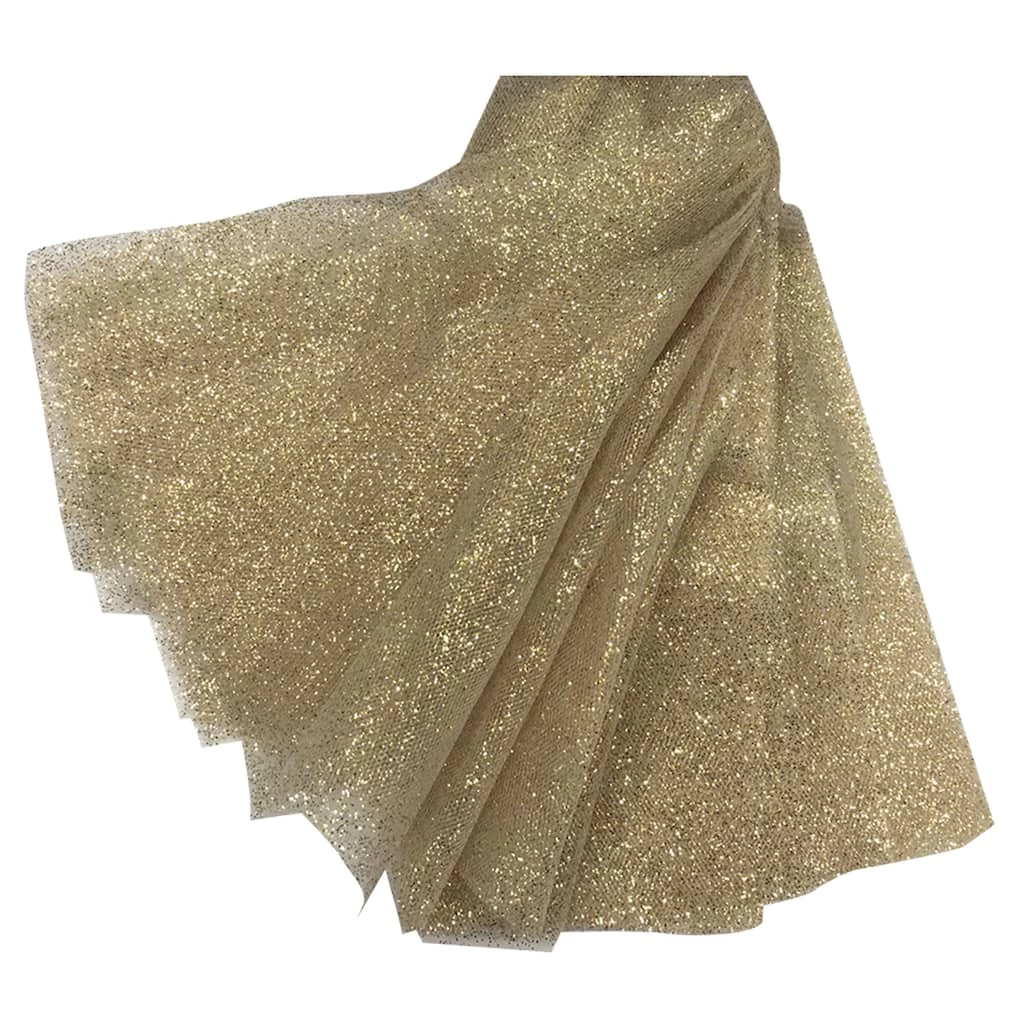Promo 🤩 12 Packs: 50 ct. (600 total) Gold Glitter Pre-Cut Tulle Strips by Celebrate It™ ✨ 3 Promo 🤩 12 Packs: 50 ct. (600 total) Gold Glitter Pre-Cut Tulle Strips by Celebrate It™ ✨ - Image 3