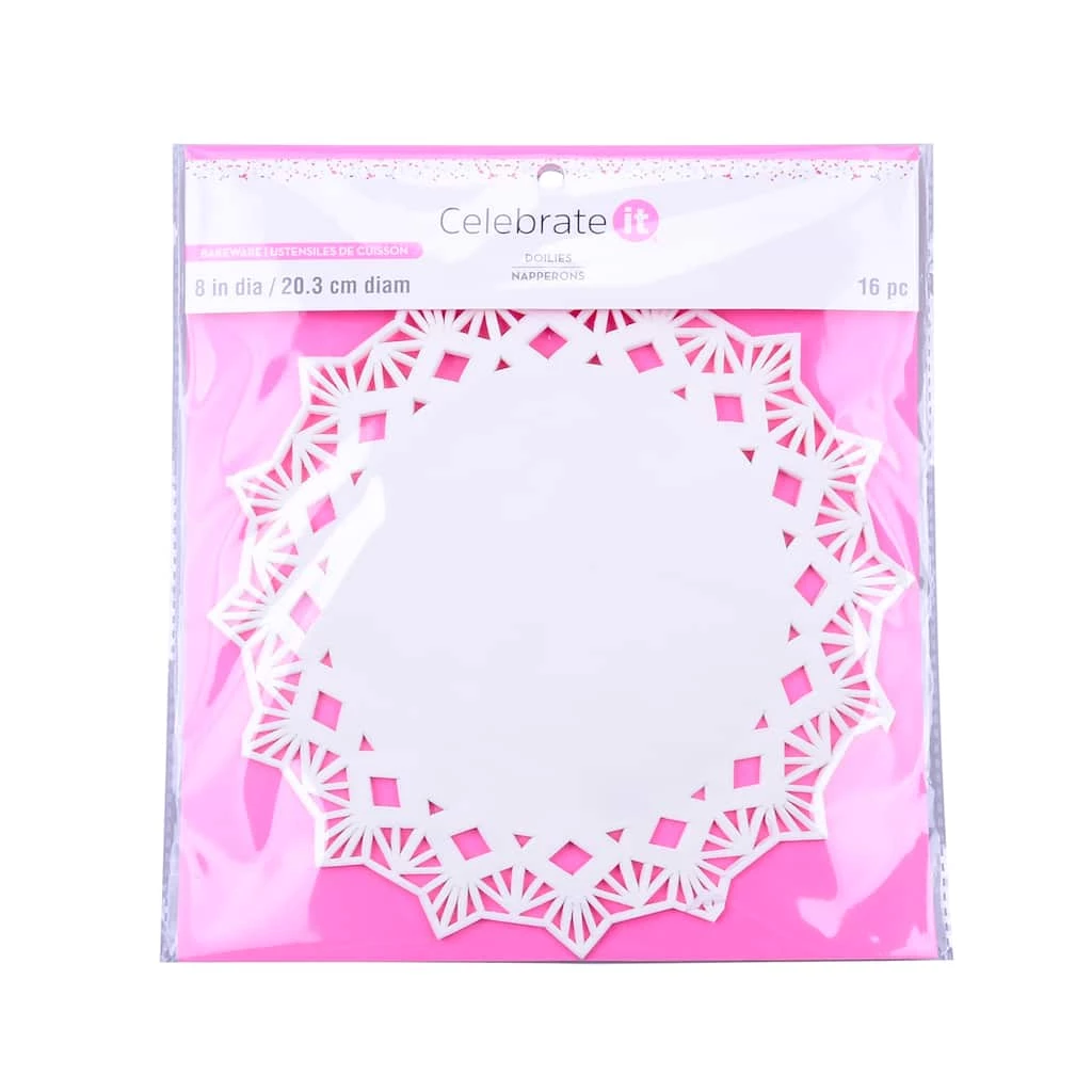 Best Pirce 👏 12 Packs: 16 ct. (192 total) 8" Paper Doilies by Celebrate It® ✨ 1 Best Pirce 👏 12 Packs: 16 ct. (192 total) 8" Paper Doilies by Celebrate It® ✨