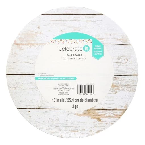 Brand new 😍 10" White Wood Grain Cake Boards by Celebrate It® 🔥 -Celebrate It Sales Shop 10598099