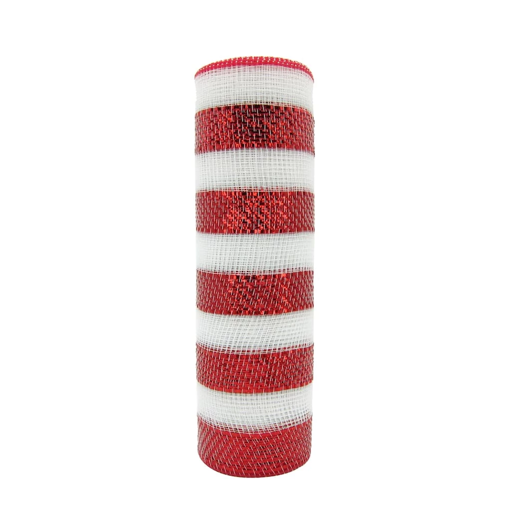 Cheap ⭐ 12 Pack: 10" Red & White Striped Mesh by Celebrate It™ 🎁 1 Cheap ⭐ 12 Pack: 10" Red & White Striped Mesh by Celebrate It™ 🎁
