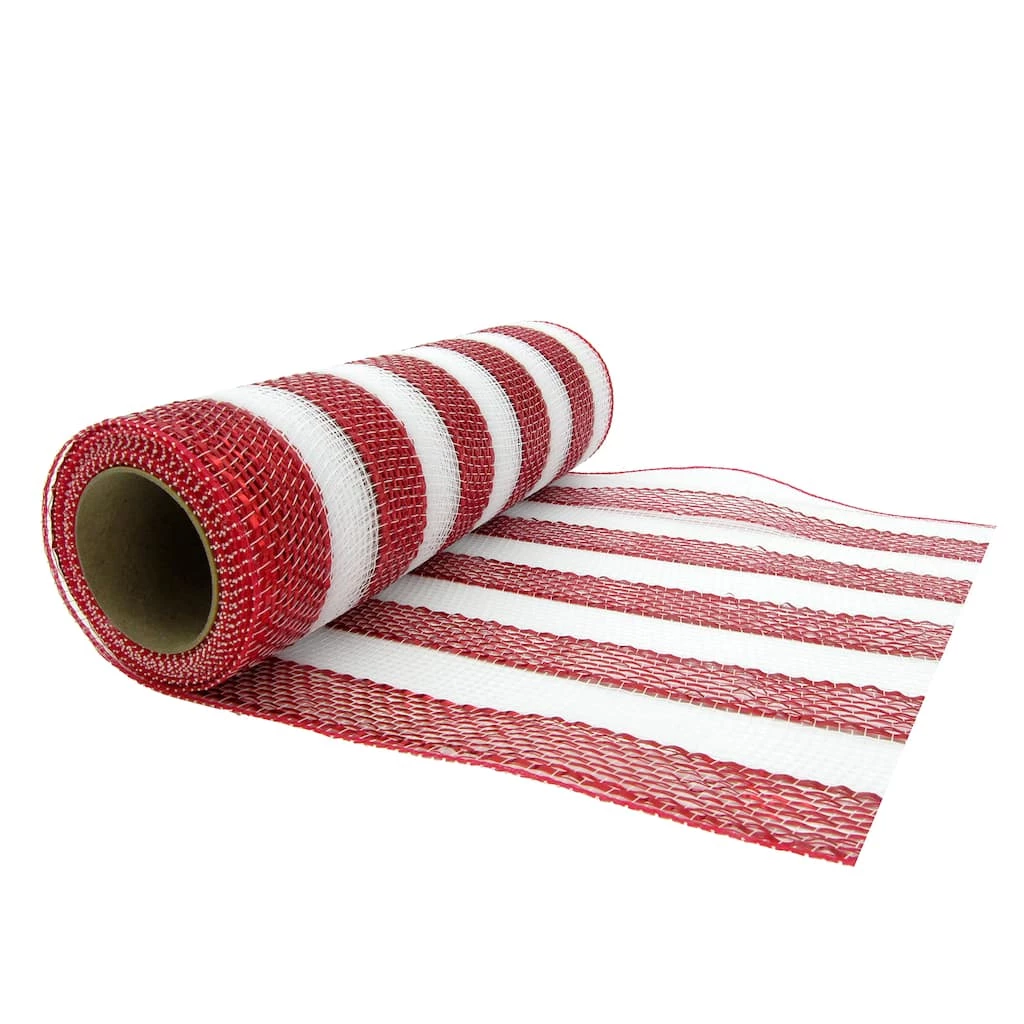 Cheap ⭐ 12 Pack: 10" Red & White Striped Mesh by Celebrate It™ 🎁 3 Cheap ⭐ 12 Pack: 10" Red & White Striped Mesh by Celebrate It™ 🎁 - Image 3
