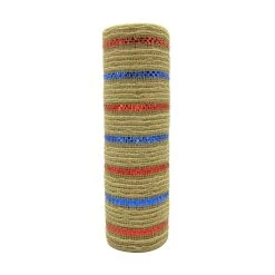 Hot Sale 🎉 Red, Tan & Blue Striped Mesh by Celebrate It™ 🌟
