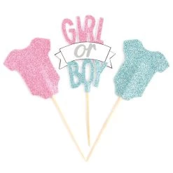 Cheapest 🧨 12 Packs: 12 ct. (144 total) Glittery Gender Reveal Treat Toppers by Celebrate It® 🎁