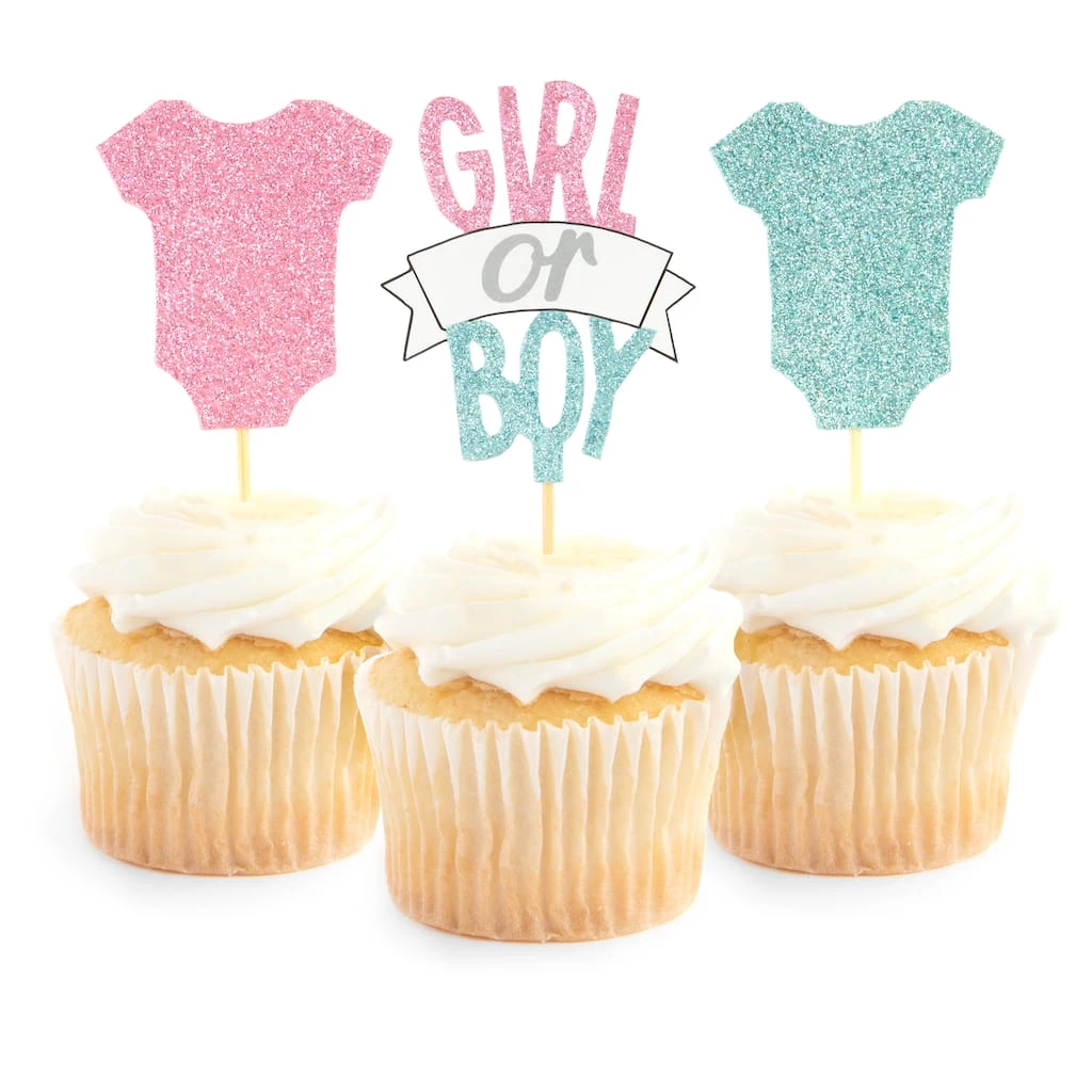 Cheapest 🧨 12 Packs: 12 ct. (144 total) Glittery Gender Reveal Treat Toppers by Celebrate It® 🎁 2 Cheapest 🧨 12 Packs: 12 ct. (144 total) Glittery Gender Reveal Treat Toppers by Celebrate It® 🎁 - Image 2