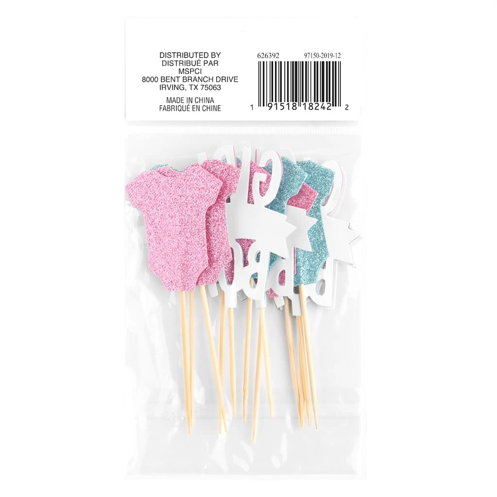 Cheapest 🧨 12 Packs: 12 ct. (144 total) Glittery Gender Reveal Treat Toppers by Celebrate It® 🎁 4 Cheapest 🧨 12 Packs: 12 ct. (144 total) Glittery Gender Reveal Treat Toppers by Celebrate It® 🎁 - Image 4
