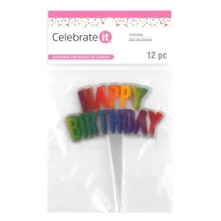 Budget ❤️ 12 Packs: 12 ct. (144 total) Happy 🎂 Birthday Treat Toppers by Celebrate It® 🔥 -Celebrate It Sales Shop 10626396 5 1