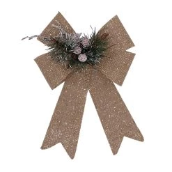 Best Sale 👏 9" Burlap Bow with Floral by Celebrate It™ 🎁 Christmas ✨
