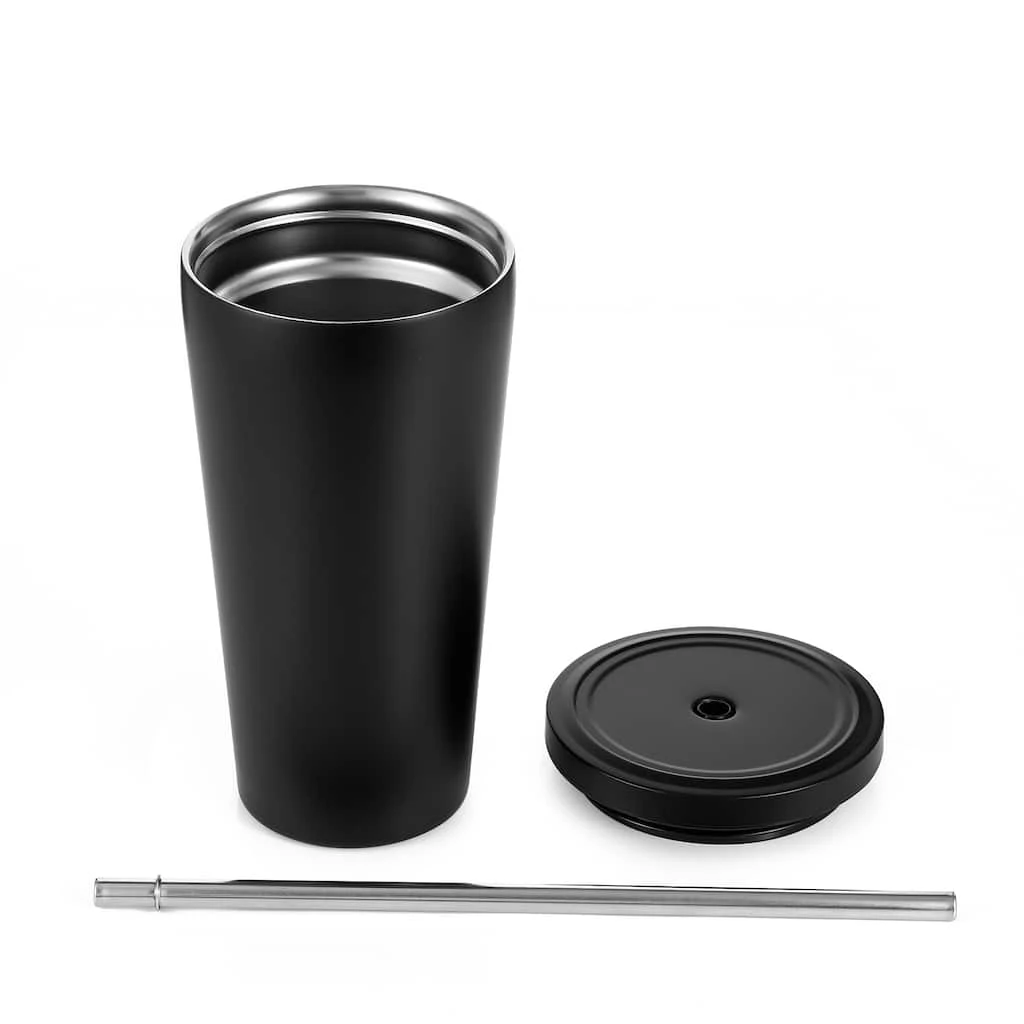 Outlet 🧨 19oz. Black Stainless Steel Tumbler with Straw by Celebrate It™ 🎁 3 Outlet 🧨 19oz. Black Stainless Steel Tumbler with Straw by Celebrate It™ 🎁 - Image 3