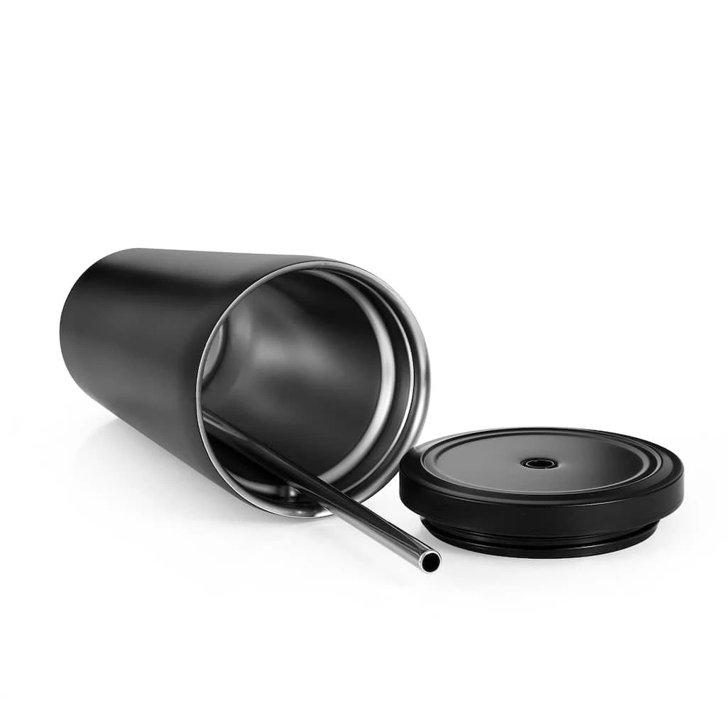 Outlet 🧨 19oz. Black Stainless Steel Tumbler with Straw by Celebrate It™ 🎁 4 Outlet 🧨 19oz. Black Stainless Steel Tumbler with Straw by Celebrate It™ 🎁 - Image 4