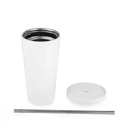 Coupon 😍 19oz. White Stainless Steel Tumbler with Straw by Celebrate It™ 🎁 -Celebrate It Sales Shop 10655231 2