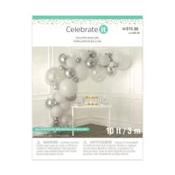 Flash Sale 😉 6 Pack: 10ft. Silver & White Balloon Garland by Celebrate It™ 💯 -Celebrate It Sales Shop 10655759 5 1