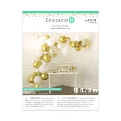 Budget 😉 6 Pack: 10ft. Gold & White Balloon Garland by Celebrate It™ ✨ -Celebrate It Sales Shop 10655760 5 1
