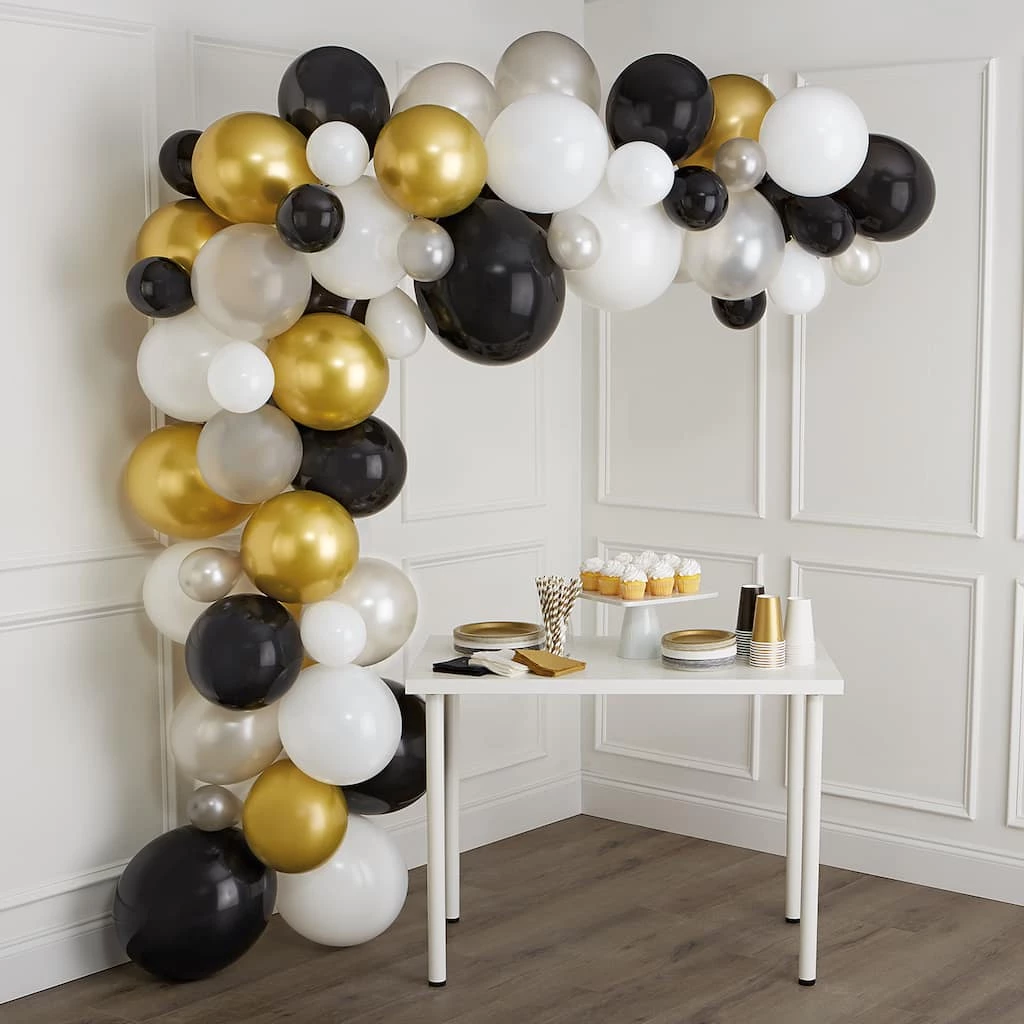 Deals ⭐ 10ft. Black, White, Gray & Gold Balloon Garland by Celebrate It™ 🤩 1 Deals ⭐ 10ft. Black, White, Gray & Gold Balloon Garland by Celebrate It™ 🤩