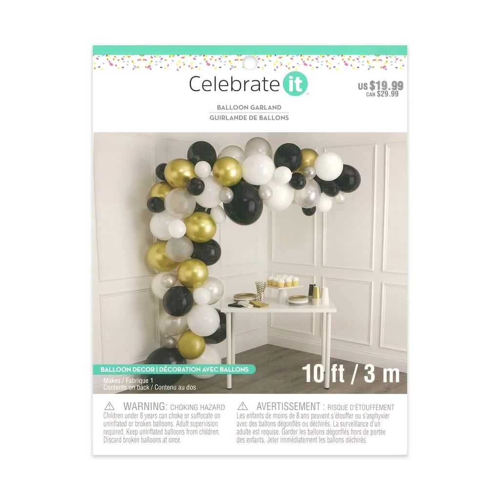 Deals ⭐ 10ft. Black, White, Gray & Gold Balloon Garland by Celebrate It™ 🤩 3 Deals ⭐ 10ft. Black, White, Gray & Gold Balloon Garland by Celebrate It™ 🤩 - Image 3