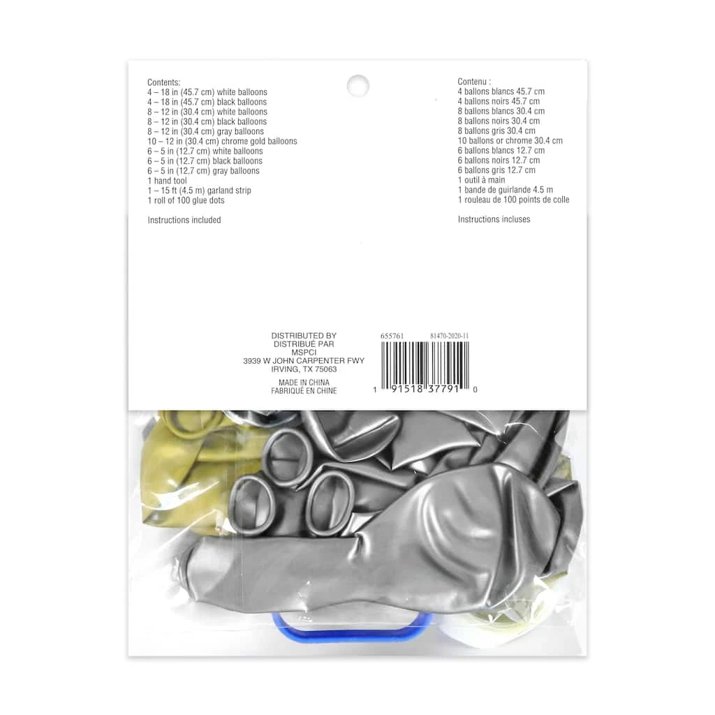 Cheap ✨ 6 Pack: 10ft. Black, White, Gray & Gold Balloon Garland by Celebrate It™ ✔️ 4 Cheap ✨ 6 Pack: 10ft. Black, White, Gray & Gold Balloon Garland by Celebrate It™ ✔️ - Image 4