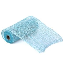 Wholesale 👏 10" Light Blue & White Window Poly Burlap Mesh by Celebrate It™ 😉