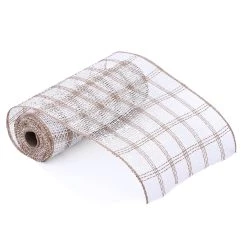 Budget 😀 10" Natural & White Window Poly Burlap Mesh by Celebrate It™ 🧨