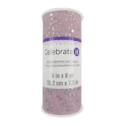 Deals 🎉 6" Pink Holographic Sequins Tulle by Celebrate It™ 🎁