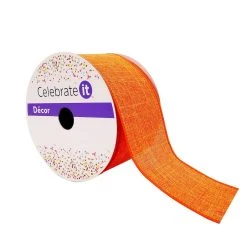 New 😀 12 Pack: 2.5" Faux Linen Wired Ribbon by Celebrate It™ ❤️