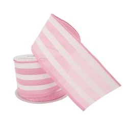 Deals 👍 12 Pack: 2.5" Faux Linen Wired Striped Ribbon by Celebrate It™ 🌟 -Celebrate It Sales Shop 10659008 2