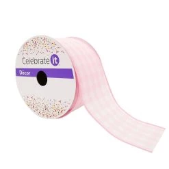 Buy 🔥 12 Pack: 2.5" Gingham Wired Ribbon by Celebrate It™ Décor ✔️
