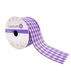 Wholesale 🛒 12 Pack: 2.5" Gingham Wired Ribbon by Celebrate It™ Décor 🤩